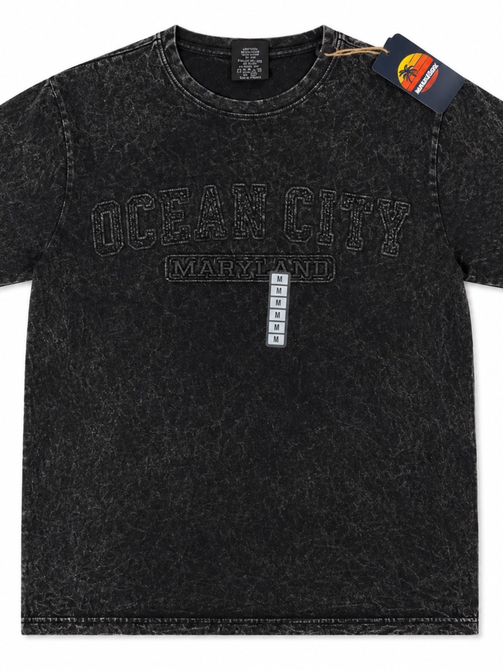 Sunsations Ocean City Maryland Acid Wash T-Shirt Black Mens Medium NWT Souvenir